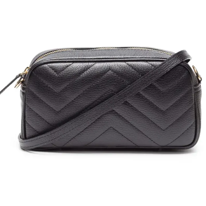E.B Quilted Tapered Bag Black