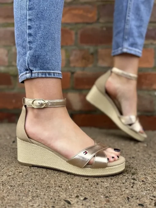Flag Metallic Mid Wedge Espadrilles