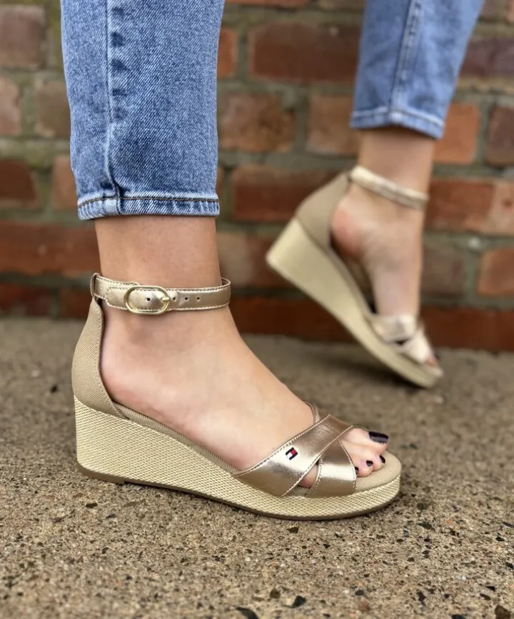 Flag Metallic Mid Wedge Espadrilles